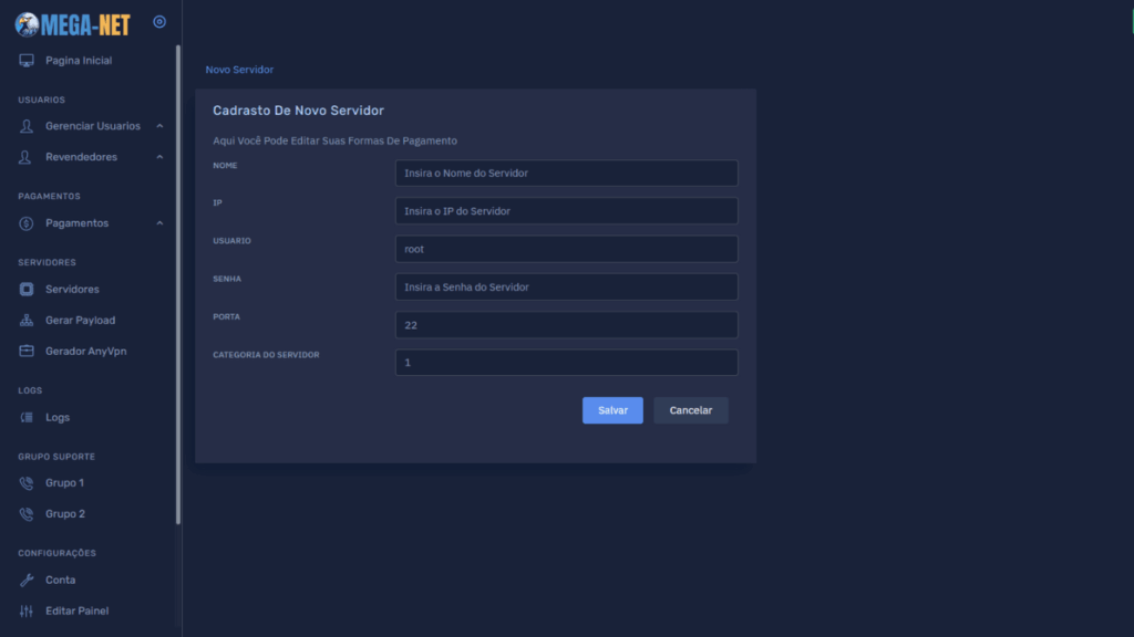 Script painel SSH AtlasPainelSRC para servidor de internet VPN | MercadoWP