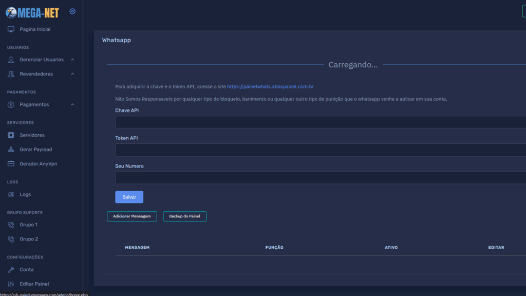 Script painel SSH AtlasPainelSRC para servidor de internet VPN | MercadoWP