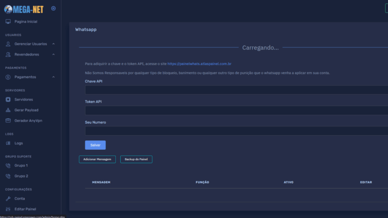 Script painel SSH AtlasPainelSRC para servidor de internet VPN | MercadoWP