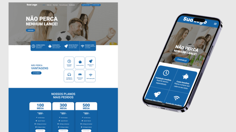 Site profissional para provedor de internet Modelo 3